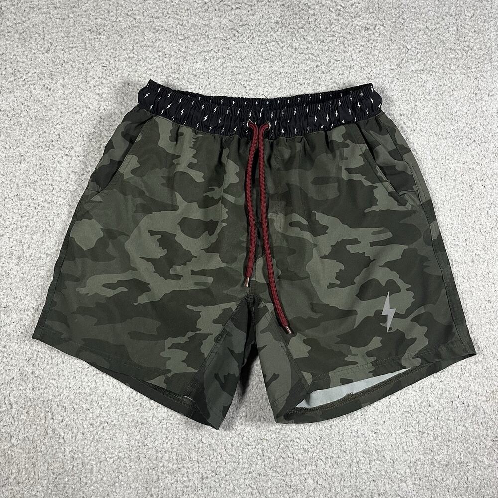 Bruce Bolt Shorts Mens S Camo Performance Baseball Athletic Lined Elastic Waist